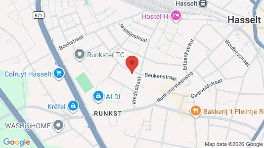 Rooms for rent i Hasselt - kort over placeringen