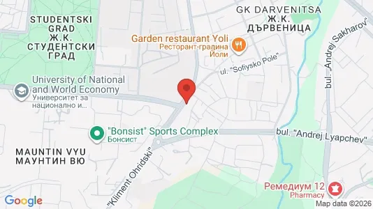 Apartments for rent i Sofia Mladost - kort over placeringen