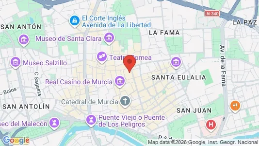 Apartments for rent i Murcia - kort over placeringen