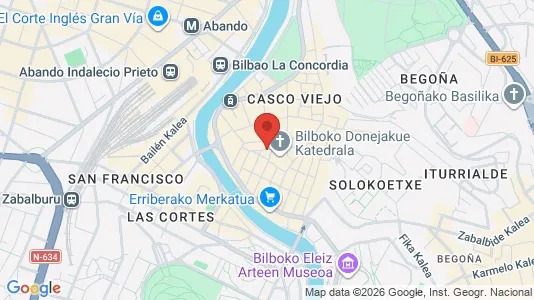 Apartments for rent i Bilbao - kort over placeringen