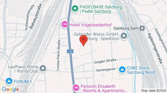 Apartments for rent i Salzburg - kort over placeringen