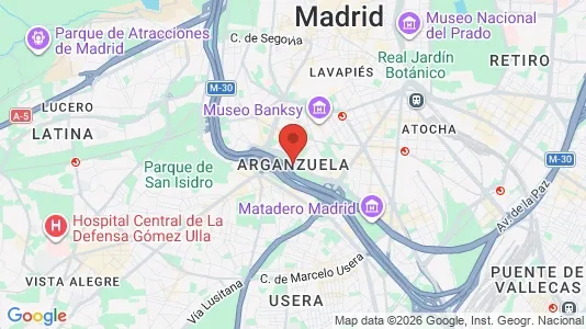 Apartments for rent i Madrid Arganzuela - kort over placeringen