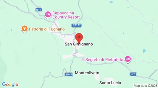 Apartments for rent i San Gimignano - kort over placeringen