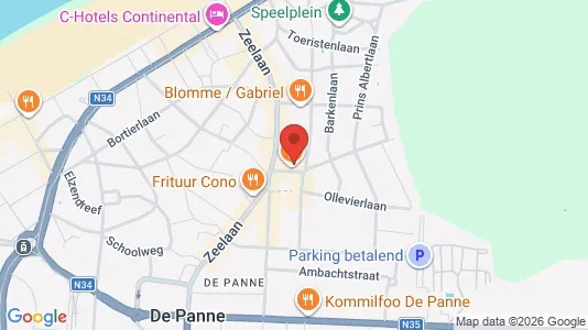 Apartments for rent i De Panne - kort over placeringen