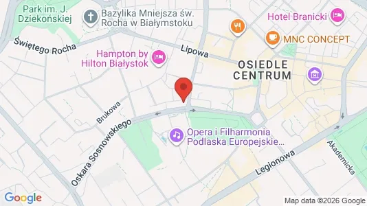 Apartments for rent i Białystok - kort over placeringen