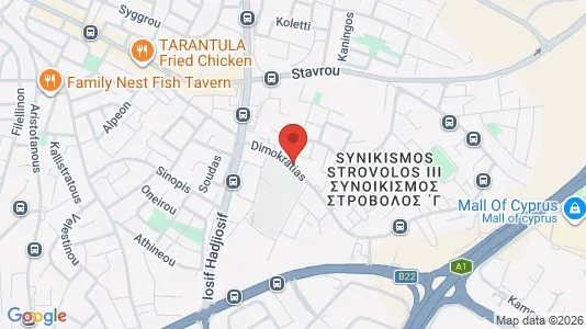 Apartments for rent i Nicosia Strovolos - kort over placeringen
