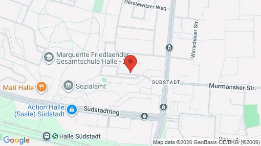 Apartments for rent i Halle (Saale) - kort over placeringen