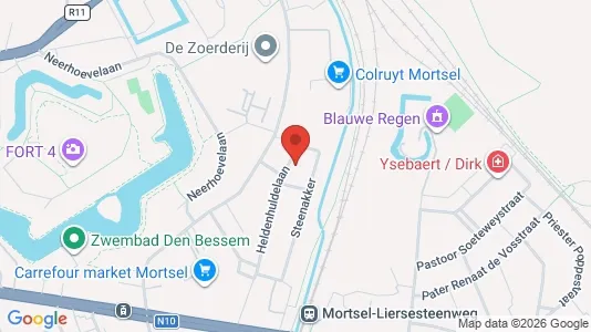 Rooms for rent i Mortsel - kort over placeringen