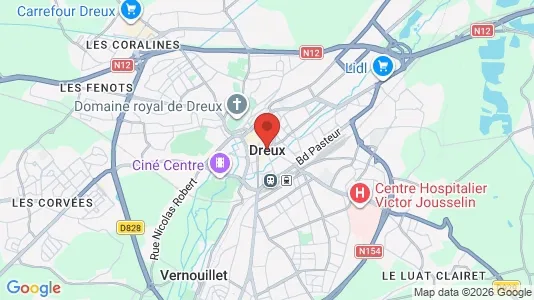 Houses for rent i Dreux - kort over placeringen