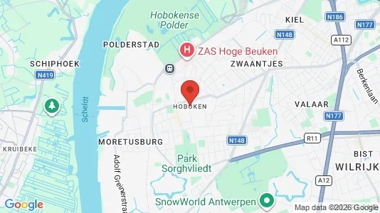 Apartments for rent i Antwerp Hoboken - kort over placeringen