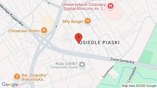 Apartments for rent i Białystok - kort over placeringen