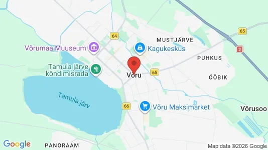 Houses for rent i Võru - kort over placeringen