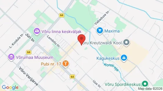 Apartments for rent i Võru - kort over placeringen