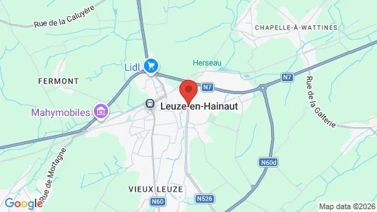 Apartments for rent i Leuze-en-Hainaut - kort over placeringen