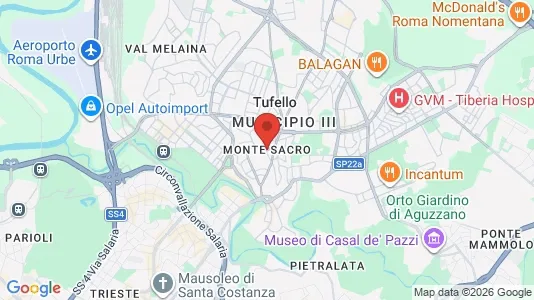 Apartments for rent i Roma Municipio III – Monte Sacro - kort over placeringen