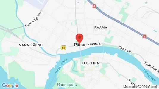 Apartments for rent i Pärnu - kort over placeringen