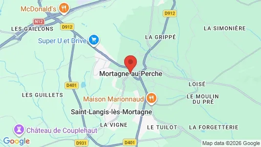 Houses for rent i Mortagne-au-Perche - kort over placeringen