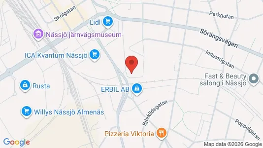 Apartments for rent i Nässjö - kort over placeringen