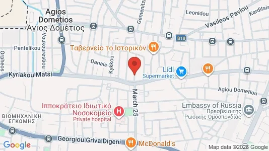 Apartments for rent i Nicosia Agios Dometios - kort over placeringen