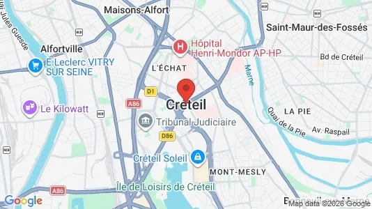 Apartments for rent i Créteil - kort over placeringen