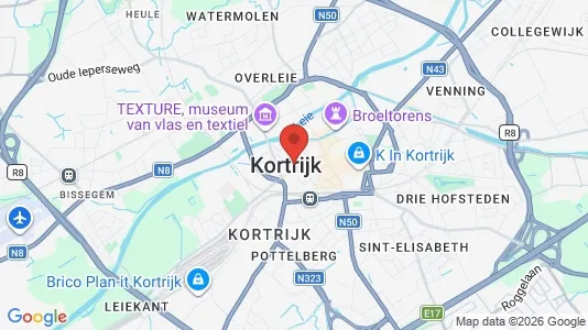 Apartments for rent i Kortrijk - kort over placeringen