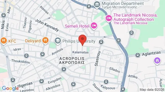 Apartments for rent i Nicosia Strovolos - kort over placeringen