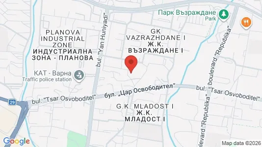 Apartments for rent i Varna Mladost - kort over placeringen