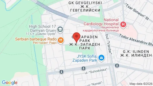Apartments for rent i Sofia Krasna polyana - kort over placeringen