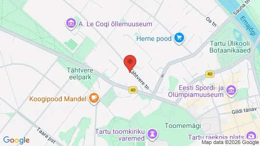 Apartments for rent i Tartu - kort over placeringen