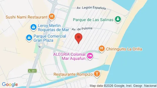 Apartments for rent i Roquetas de Mar - kort over placeringen