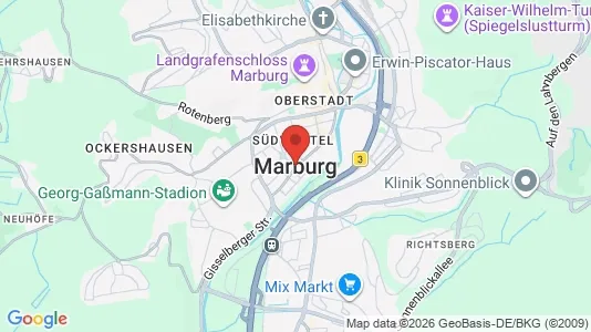 Apartments for rent i Marburg-Biedenkopf - kort over placeringen