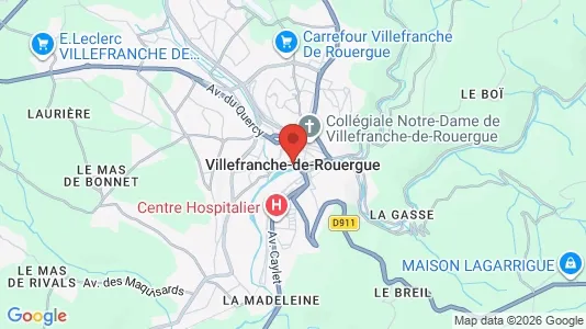 Houses for rent i Villefranche-de-Rouergue - kort over placeringen