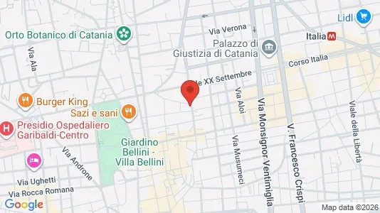 Rooms for rent i Catania - kort over placeringen