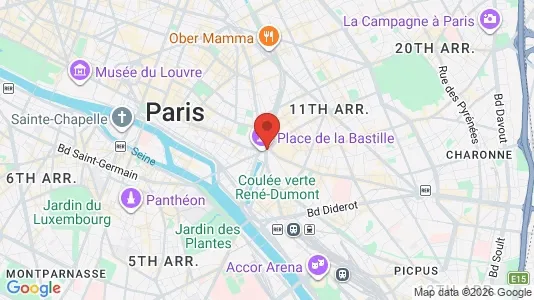 Rooms for rent i Paris 11ème arrondissement - Bastille - kort over placeringen
