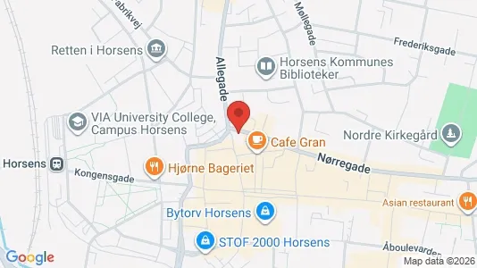 Apartments for rent i Horsens - kort over placeringen