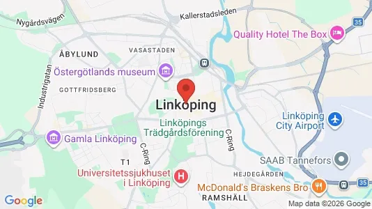 Rooms for rent i Linköping - kort over placeringen