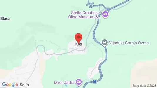 Apartments for rent i Klis - kort over placeringen