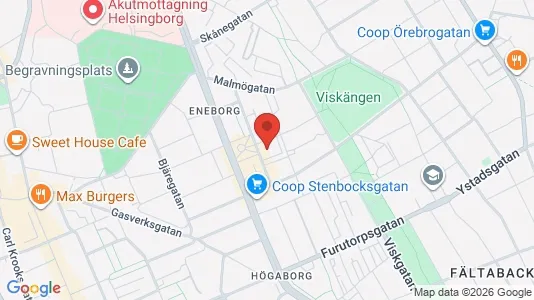Apartments for rent i Helsingborg - kort over placeringen