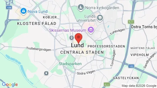 Rooms for rent i Lund - kort over placeringen