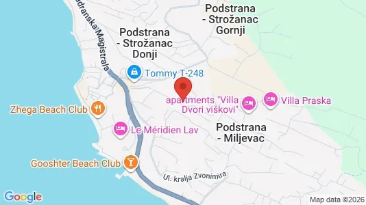 Apartments for rent i Podstrana - kort over placeringen