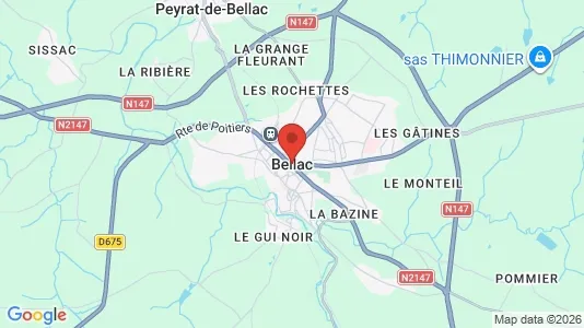 Apartments for rent i Bellac - kort over placeringen