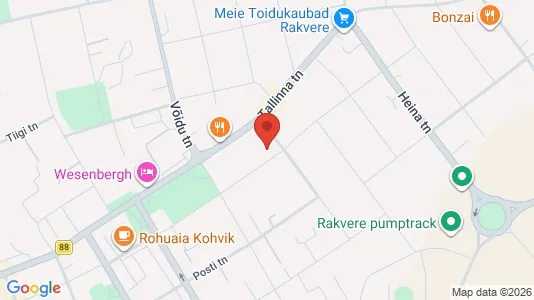 Apartments for rent i Rakvere - kort over placeringen