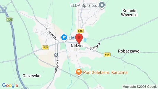 Houses for rent i Nidzicki - kort over placeringen
