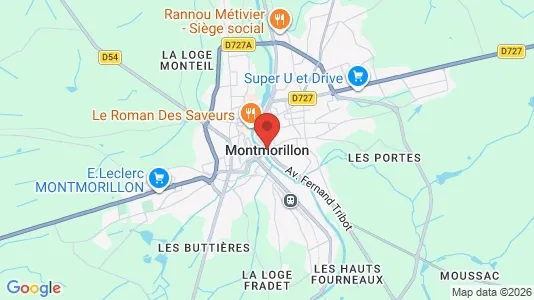 Houses for rent i Montmorillon - kort over placeringen
