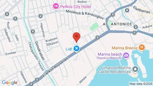 Apartments for rent i Limassol - kort over placeringen
