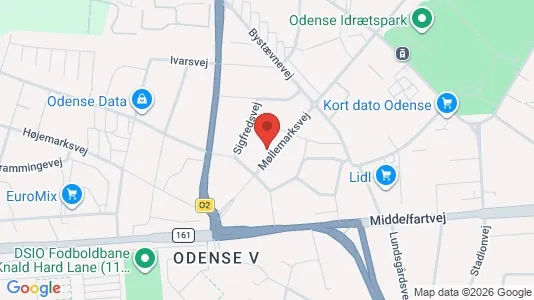 Apartments for rent i Odense V - kort over placeringen
