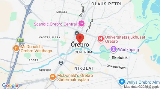 Rooms for rent i Örebro - kort over placeringen
