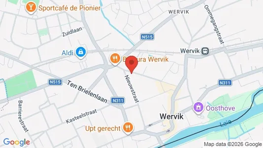 Apartments for rent i Wervik - kort over placeringen