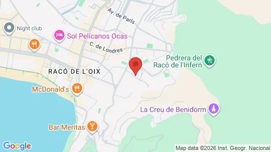 Apartments for rent i Benidorm - kort over placeringen