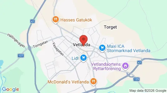 Rooms for rent i Vetlanda - kort over placeringen